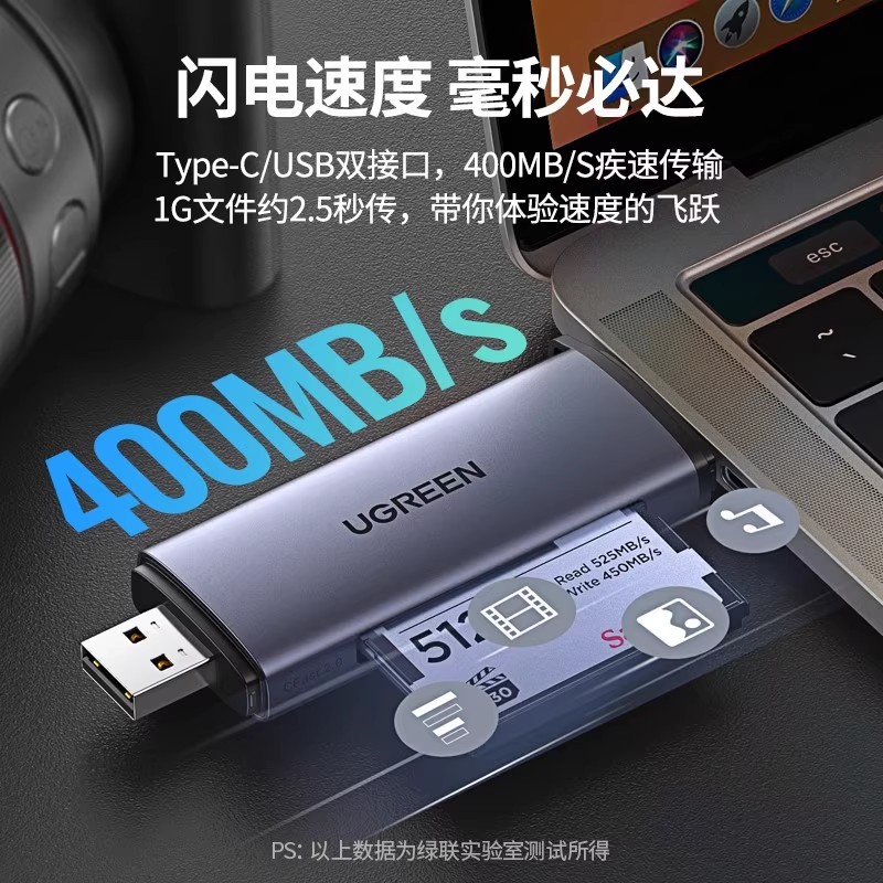 Ugreen绿联CM517 USB3.0读卡器typec转换CFast2.0存储卡单反50906 - 图2