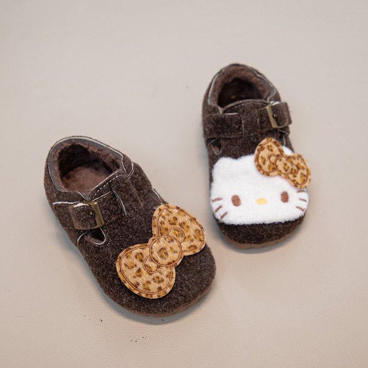 女童猫咪毛毛鞋2025冬季新款卡通女童保暖勃肯鞋儿童百搭豆豆棉鞋,淘宝优惠券,粉丝福利购,淘宝优惠卷