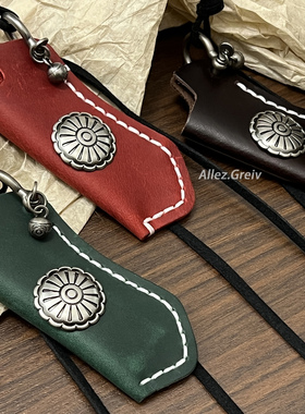 头层疯马皮项链男款原创小众设计