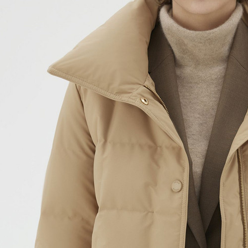 【90%鹅绒】PRICH时尚翻领束腰型面包格保暖羽绒服冬季新款女 - 图2