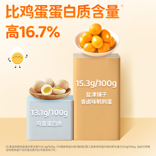 盐津铺子鹌鹑蛋盐焗卤蛋小包装铁蛋即食网红卤味零食小吃休闲食品