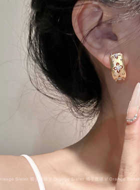 真金电镀法式耳环布拉提宫廷风