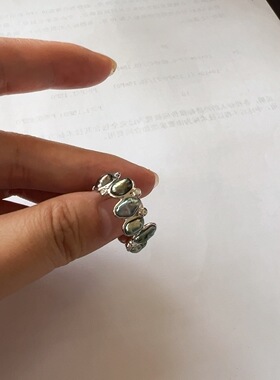 超级漂亮超美超油炫彩的大溪地keshi多珠定制包镶戒指