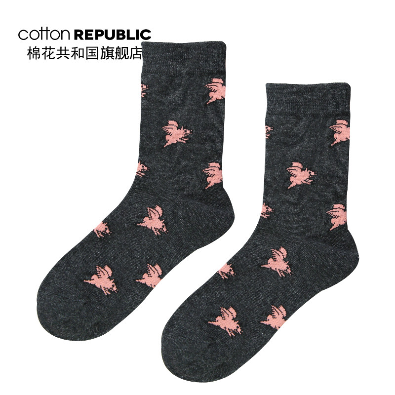 棉花共和国男士休闲学院风中筒袜 棉花共和国短袜/打底袜/丝袜/美腿袜