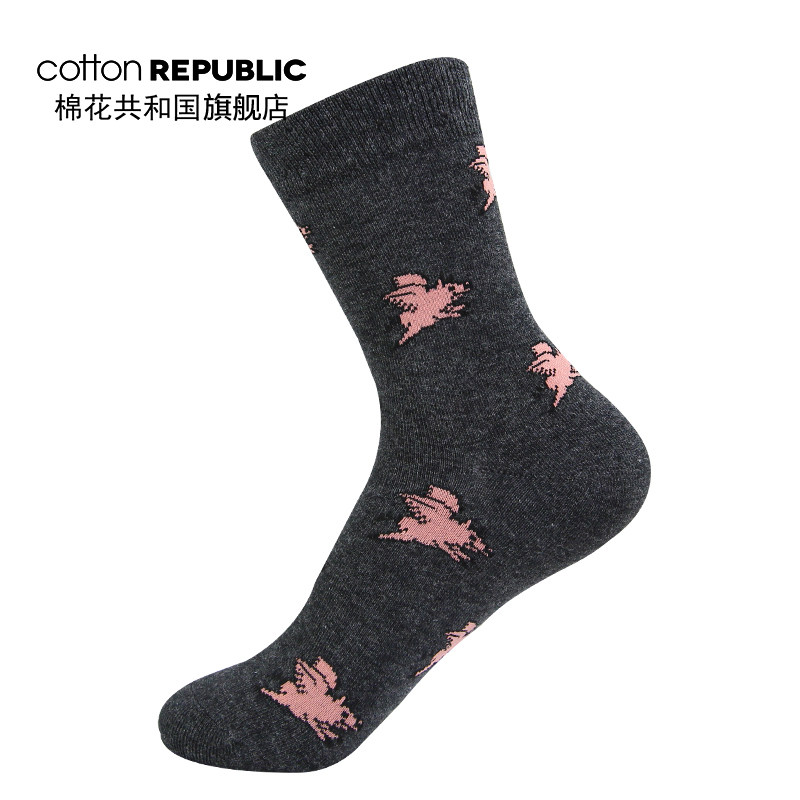 棉花共和国男士休闲学院风中筒袜 棉花共和国短袜/打底袜/丝袜/美腿袜