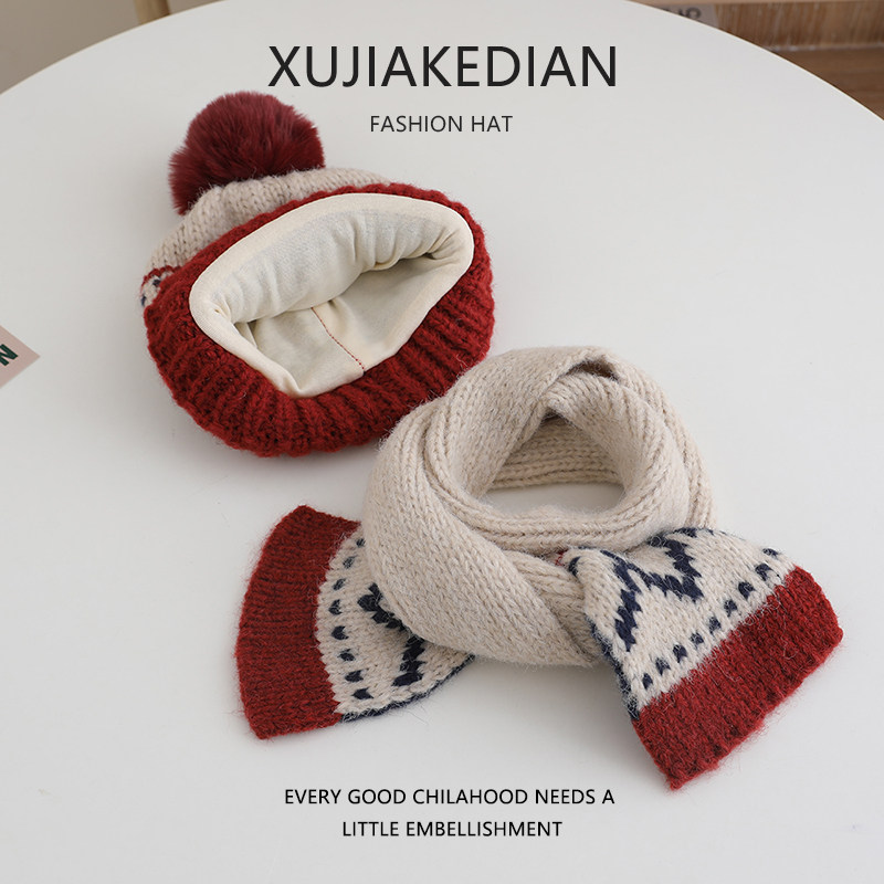 宝宝帽子围巾套装秋冬季婴幼儿童毛线帽男女童可爱超萌针织护耳帽,淘宝优惠券,粉丝福利购,淘宝优惠卷