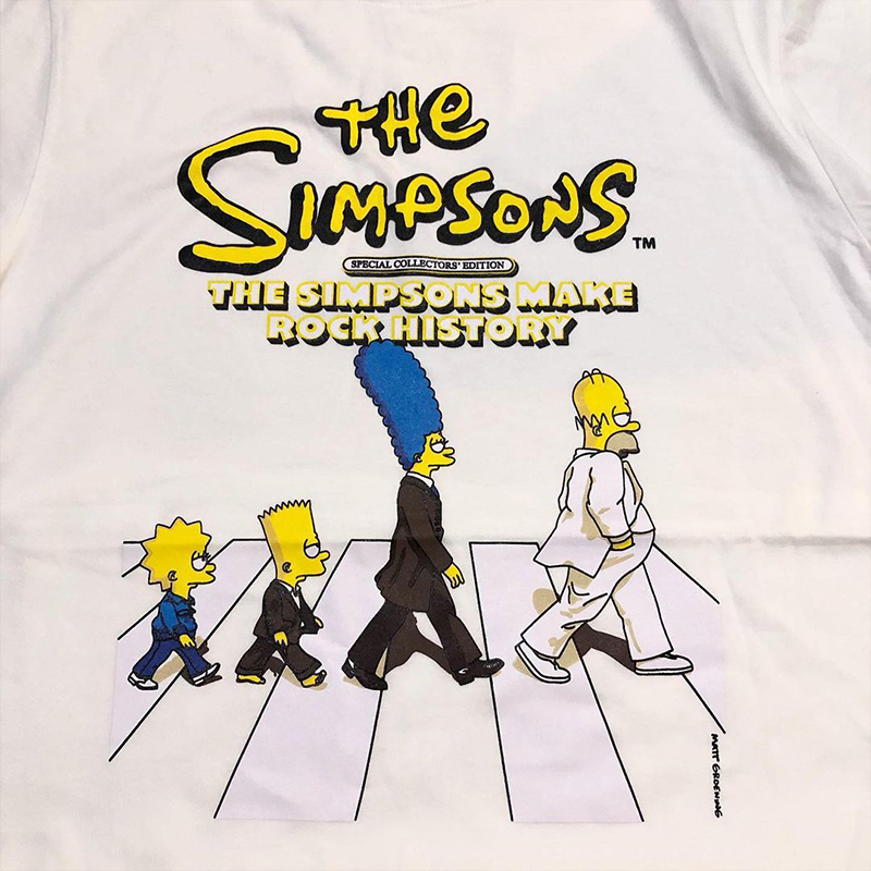 The Simpsons辛普森一家美式卡通动漫潮牌短袖T恤男女情侣OS半袖 - 图0