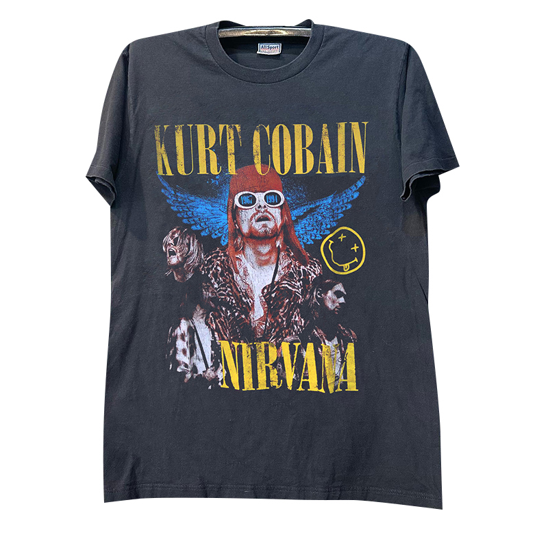 Kurt Cobain科特柯本涅槃天使乐队chic嘻哈重磅棉短袖男女质感T恤 - 图3