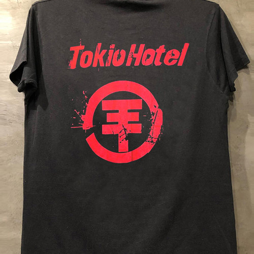 Tokio Hotel东京旅馆摇滚乐队短袖T恤hiphop人像潮牌重磅棉体恤衫 - 图2