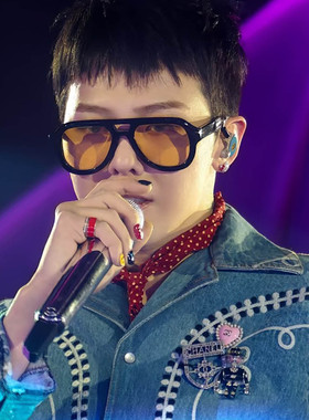 权志龙同款墨镜男款痞帅复古黄色开车夜视眼镜防紫外线近视太阳镜