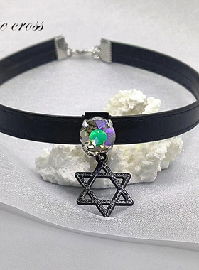 rc.暗黑系绿色闪钻朋克黑色脖子