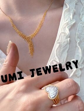 UMI【麦穗】S925银镀k金·复古时尚轻奢高级感精致纯银蕾丝项链