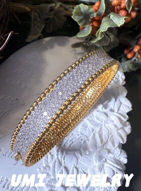 UMI家·轻珠宝/S925银镀k金·爆闪满天星镶钻滚珠手镯高级轻奢感