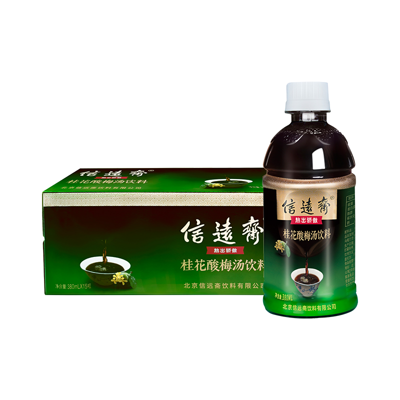 信远斋桂花酸梅汤乌梅汁饮料380ml*15 塑料瓶老北京饮品整箱夏季 - 图3