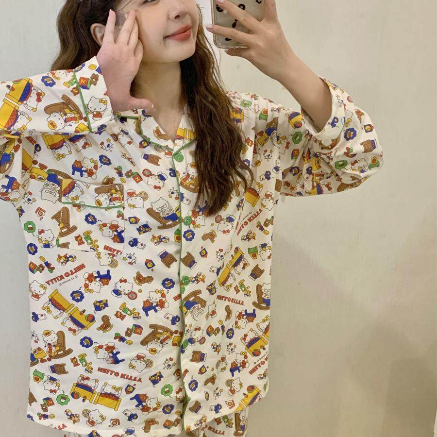 卡通凯蒂猫睡衣女春秋季纯棉长袖2025新款学生高级感家居服套装冬,淘宝优惠券,粉丝福利购,淘宝优惠卷