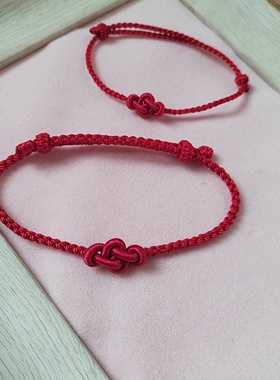 简约手工红绳手链脚链盘龙结手绳脚绳福结男女款情侣闺蜜
