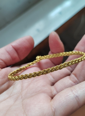 手工金线麻花辫手链绳纽扣款简约百搭
