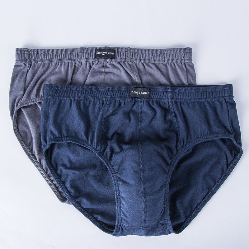 《6条装》三角纯棉高腰男内裤大码肥佬裤男士三角全棉底裤男高腰 - 图2