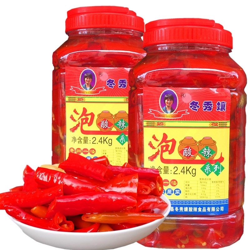 泡椒贵州特产冬秀泡椒酸辣椒2400克冬秀娘泡酸辣椒炒菜商用批,淘宝优惠券,粉丝福利购,淘宝优惠卷