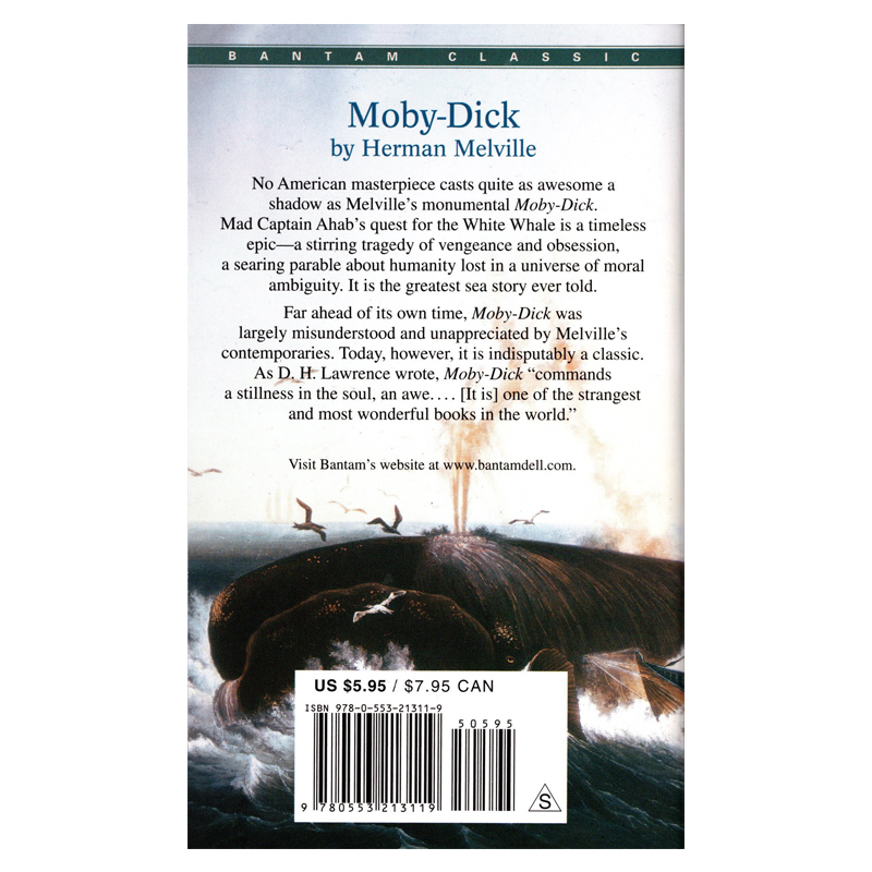 白鲸 英文原版 Moby Dick 赫尔曼梅尔维尔 经典文学名著 中学生课外阅读 马尔克斯 村上春树推荐 搭老人与海 野性的呼唤 少年派Pi - 图1
