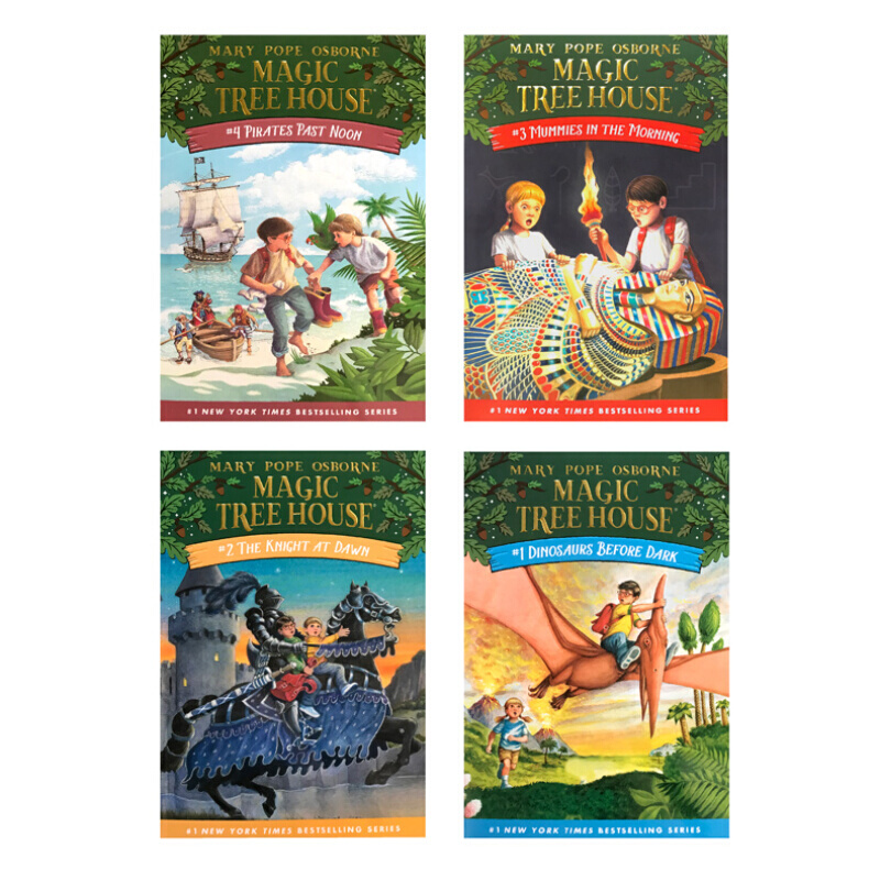 神奇树屋 英文原版 Magic Tree House1-4册全套盒装 桥梁章节书 英语课外阅读 美国小学推荐送音频 搭小屁孩日记老鼠记者苍蝇小子 - 图2