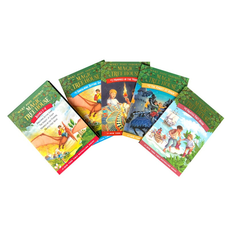 神奇树屋 英文原版 Magic Tree House1-4册全套盒装 桥梁章节书 英语课外阅读 美国小学推荐送音频 搭小屁孩日记老鼠记者苍蝇小子 - 图1