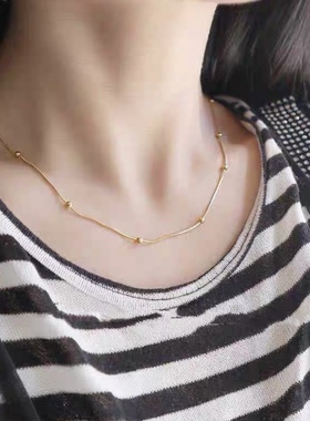 【钛钢不掉色】金豆豆满天星蛇骨链闺蜜高级气质韩版学生项链女款