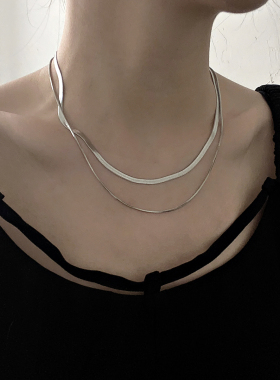 双层叠戴项链女ins不掉色轻奢小众冷淡锁骨链气质高级感新款甜酷