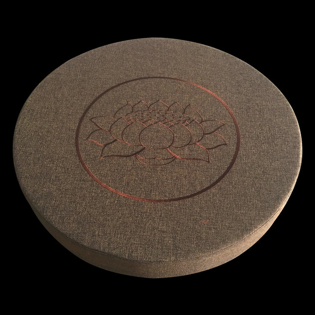 Zen Meditation Mat Thickened Linen Coconut Brown Cushion Futon Worship Mat Worship Mat Removable and Washable Embroidered Lotus Round Meditation Cushion