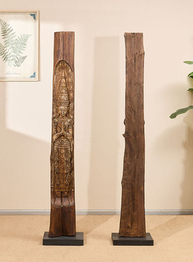 木雕工艺品侍女佛像迎宾落地摆件