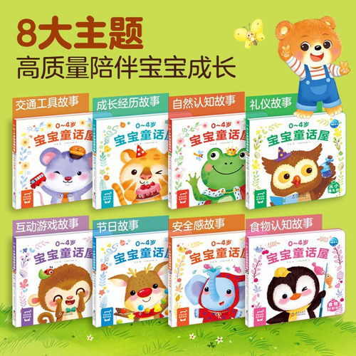 【点读版】0-4岁宝宝故事屋全8册童话屋儿童绘本1-3岁幼儿启蒙认知早教小熊宝宝睡前故事书籍情绪行为管理性格培养养成好习惯 - 图3