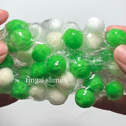 圣诞树毛球泥水晶泥彩色毛绒球ins同款网红泥史莱姆减压成品泥 - 图0