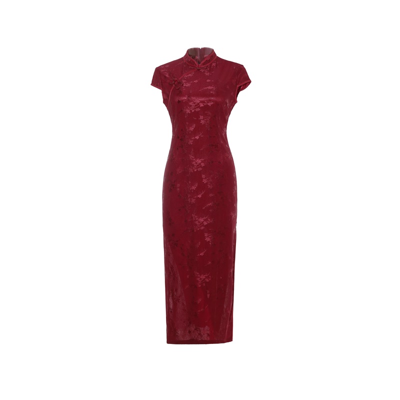 夏季新款改良旗袍复古中国风婚宴礼服日常气质优雅长款祺袍连衣裙 - 图3