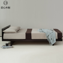 Custom Tatami Bed Nordic Oak Wood Black Walnut Wood 1 8m Minjuku Hotel No Bedstand Day Type Solid Wood Short Bed