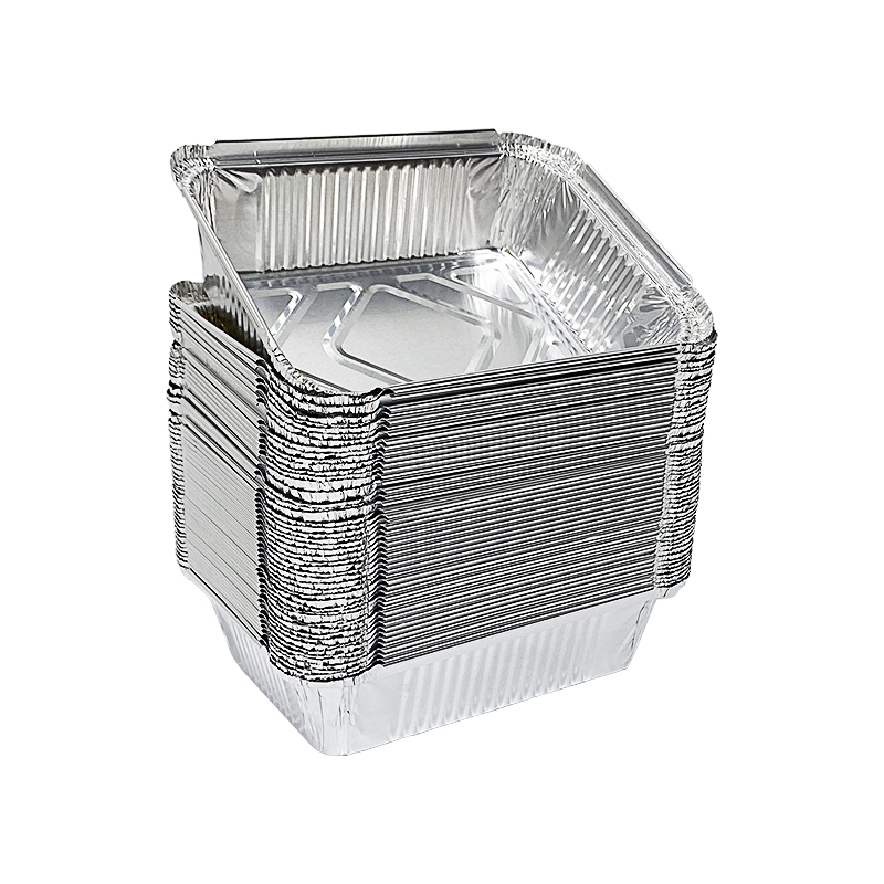 一次性锡纸盒长方形铝箔餐盒带盖可加热烧烤烤鱼锡纸打包盒子商用