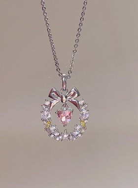 然然合金花环项链甜美锁骨链爱心