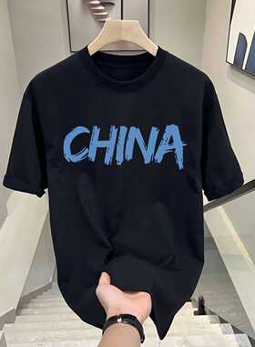 海外订单尾货~剪标专柜撤回外贸夏季字母短袖纯棉t恤潮流百搭上衣
