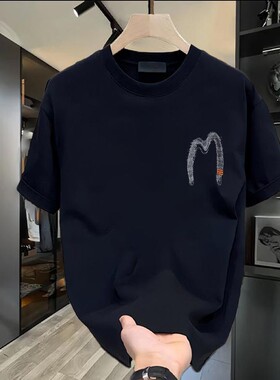品牌外贸~剪标奥特莱斯专柜港风潮牌纯棉短袖t恤男女宽松圆领上衣