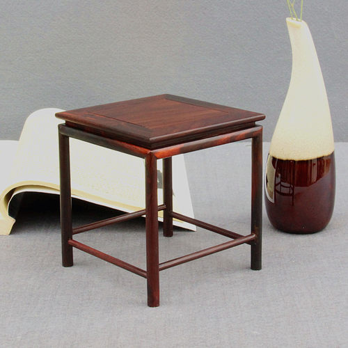 红木奇石底座工艺品 实木质红酸枝正方花瓶佛像盆景茶壶摆件底座 - 图1