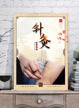 养生馆中医诊所文化推拿墙壁画