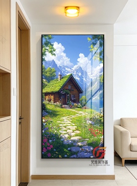 治愈系风景宫崎骏风玄关装饰画