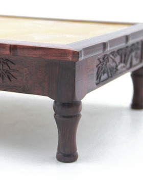 金匠大作红槐宝木工艺品摆件奇石头实木质托架长方形茶壶花盆景佛