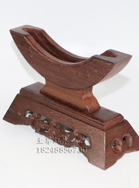 金匠大作红木鸡翅木实木玉石平安扣摆件底座木托玉扣玉璧怀古支架