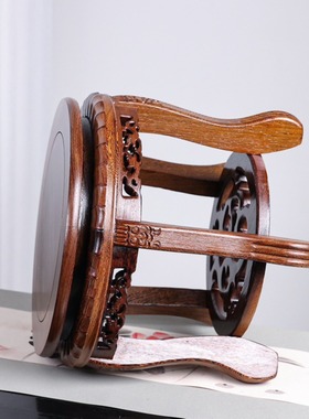 金匠大作鸡翅木红木底座花盆底座实木摆件托架石头摆件奇石文玩底