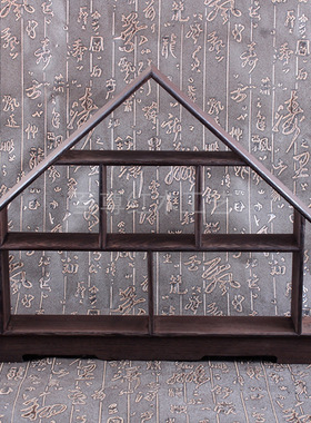 金匠大作鸡翅木博古架实木多宝架底座紫砂茶壶小摆件红木展示架置