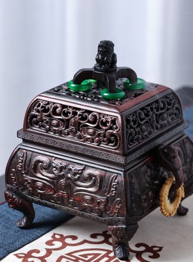 金匠大作老挝大红酸枝熏香炉盘香炉中式复古木质香器客厅书房摆件