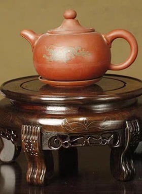 金匠大作黑檀原木红木底座花盆底座实木摆件托架石头摆件奇石文玩