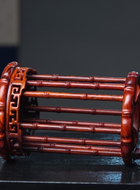 金匠大作红木圆形花几花瓶摆件实木瓷器茶壶盆景玉石古玩木底座架