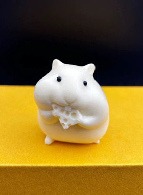 金匠大作爱吃货仓鼠手把件卡通动物儿童礼物文玩工艺礼品桌面摆件