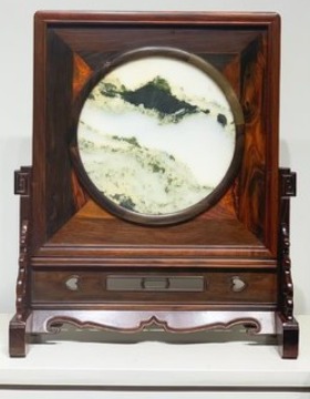 金匠大作红木大红酸枝镶大理石中式台屏实木中堂家居古典屏风桌面